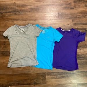 3 Nike Dri Fit Tees Women’s Small Workout Shirts